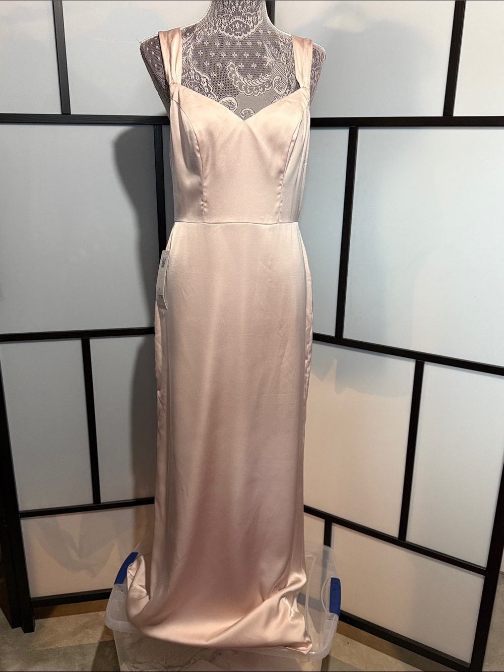 Azazie Satin Maxi Dress in Rose Blush